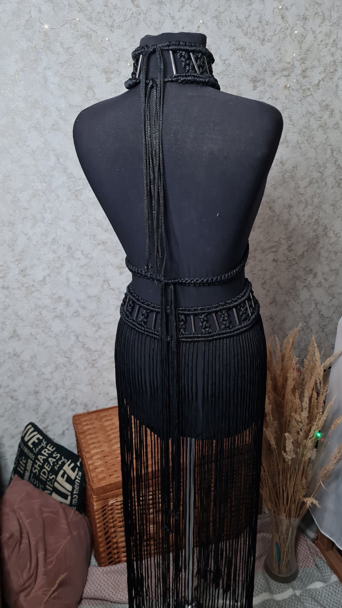 Custom Macrame Fringe Skirt & Adjustable Body Jewelry Set | Boho Festival Wear