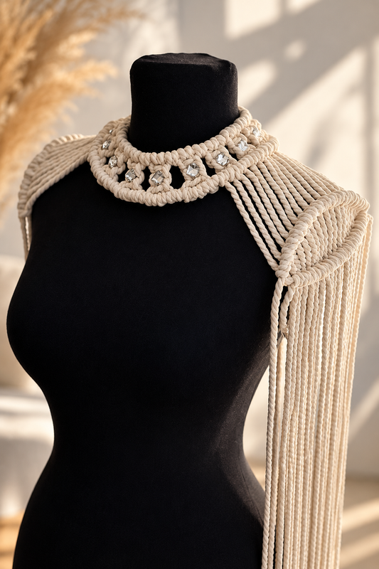 Shoulder epaulettes Trendy Burning Man Vest Cotton Necklace