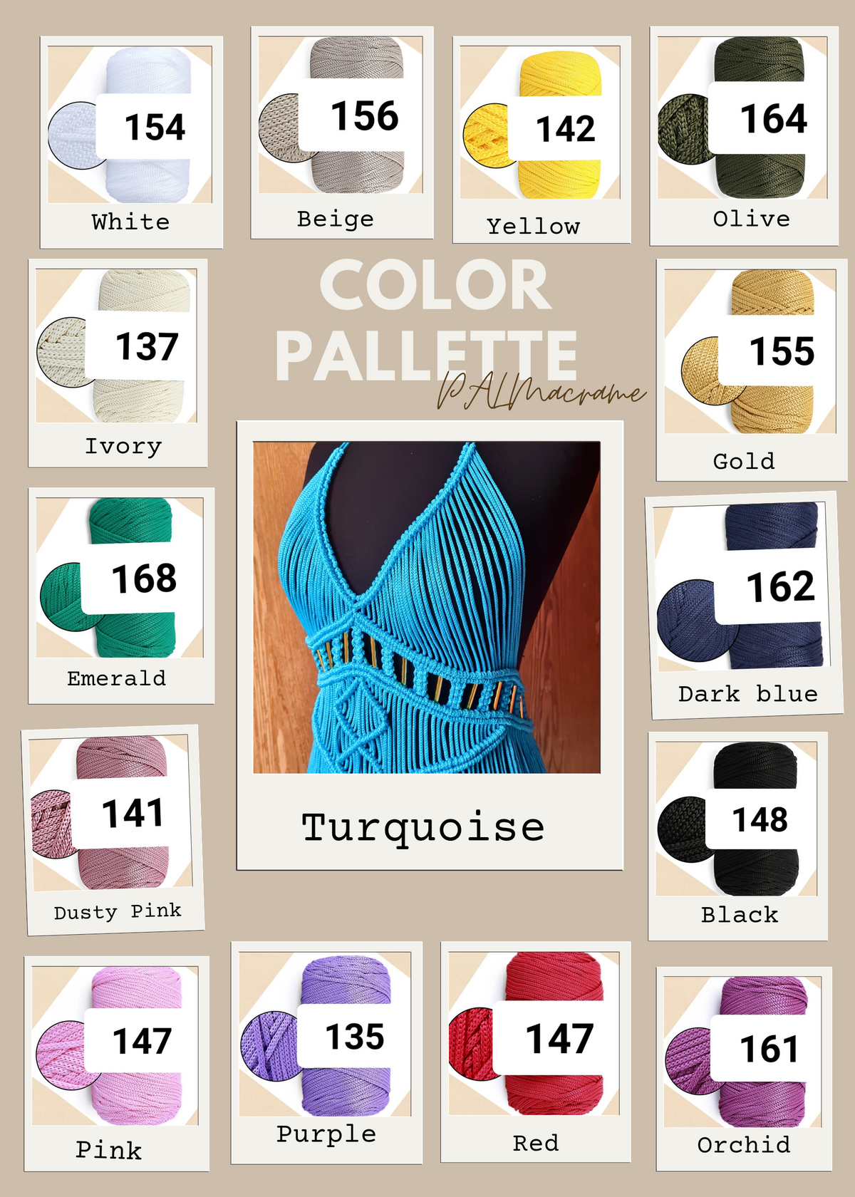 Handmade Macrame Maxi Dress – Custom Colors & Metallic Accents