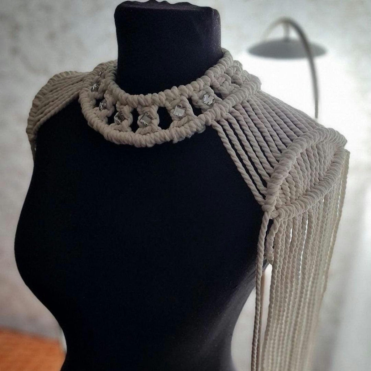 Shoulder epaulettes Trendy Burning Man Vest Cotton Necklace