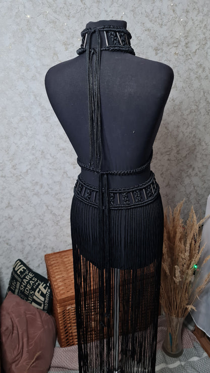 Custom Macrame Harness with Metal Rings | Custom Festival Outfit