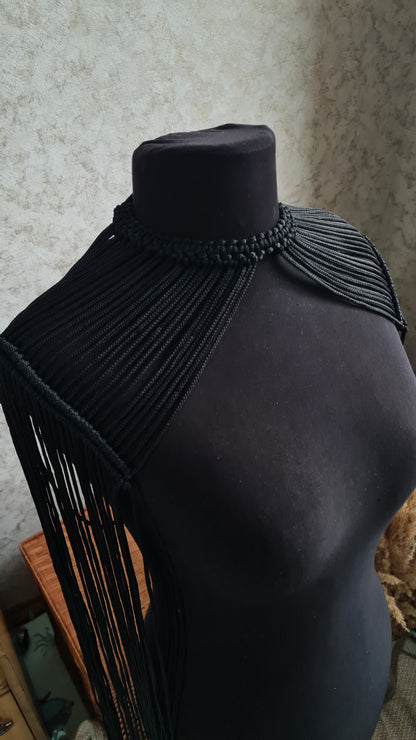 Macrame Fringe Epaulettes |  Boho Festival Fringe Shoulder Piece Custom Made