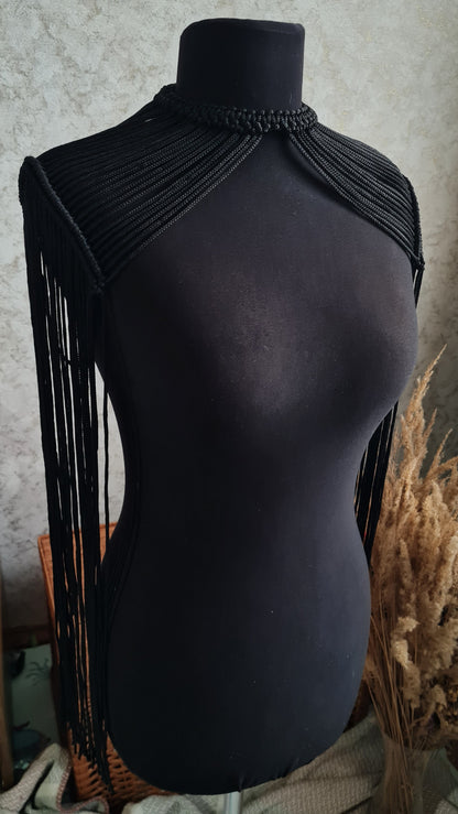 Macrame Fringe Epaulettes |  Boho Festival Fringe Shoulder Piece Custom Made