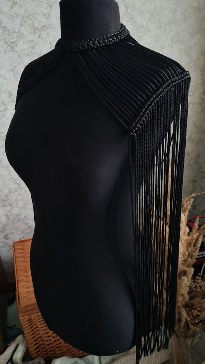 Macrame Fringe Epaulettes |  Boho Festival Fringe Shoulder Piece Custom Made