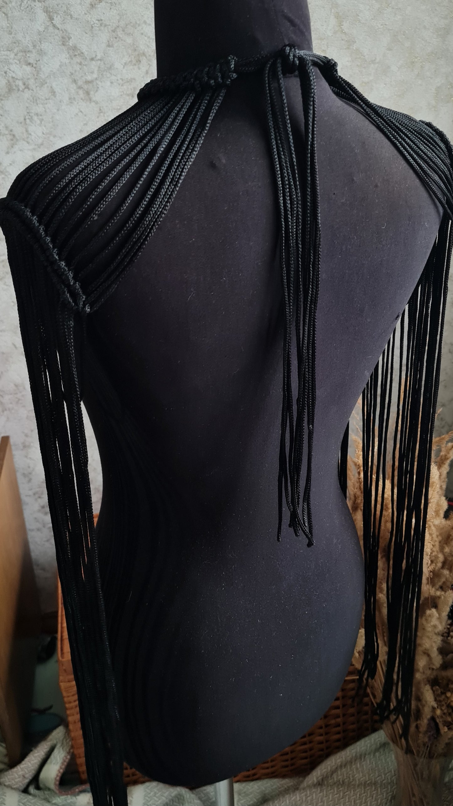 Macrame Fringe Epaulettes |  Boho Festival Fringe Shoulder Piece Custom Made