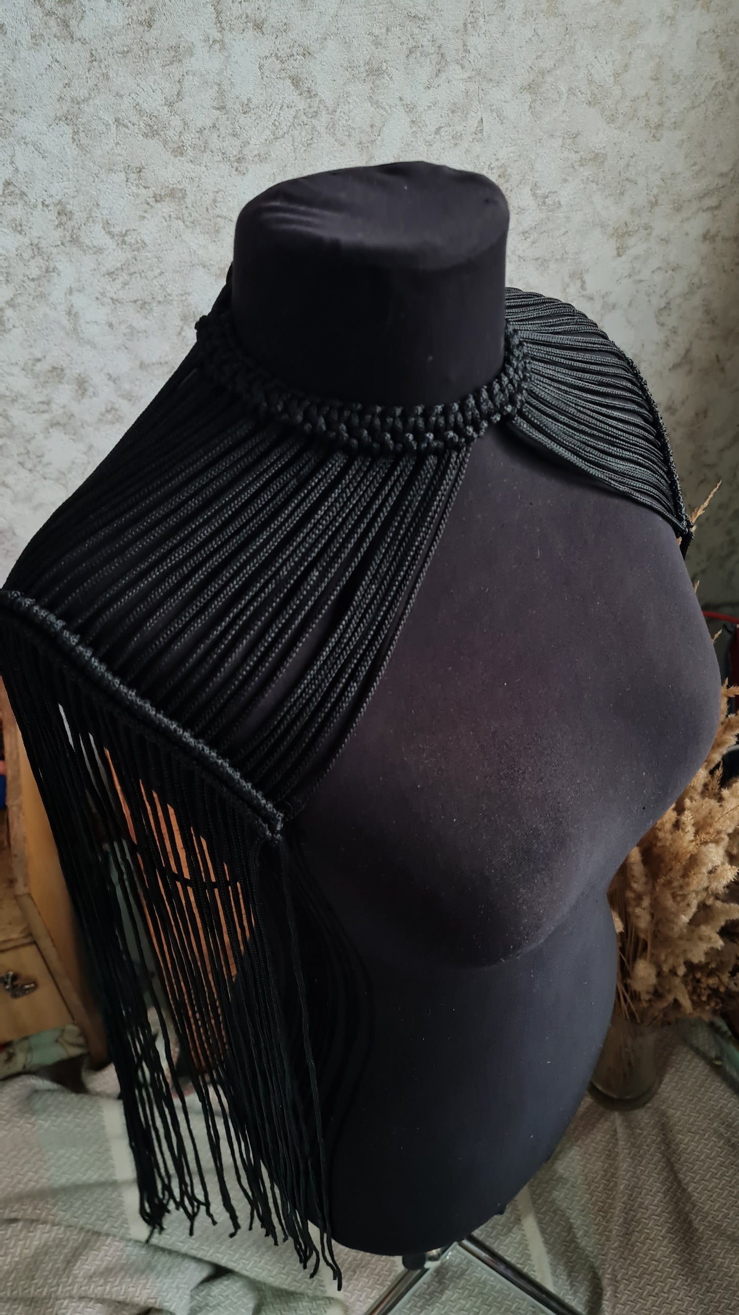 Macrame Fringe Epaulettes |  Boho Festival Fringe Shoulder Piece Custom Made