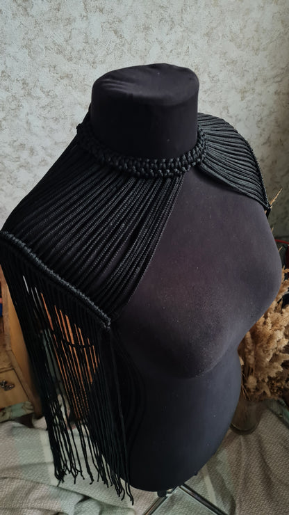 Macrame Fringe Epaulettes |  Boho Festival Fringe Shoulder Piece Custom Made