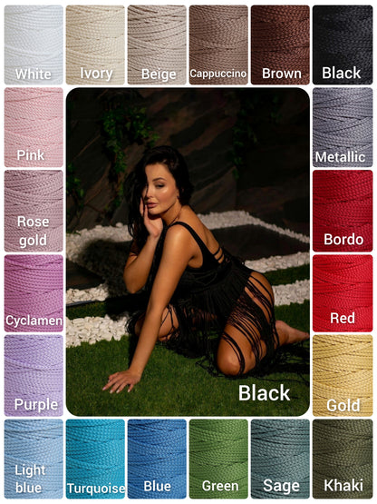 Handmade Macrame Fringe Dress: Elegant Boho Chic Festival Corset dress