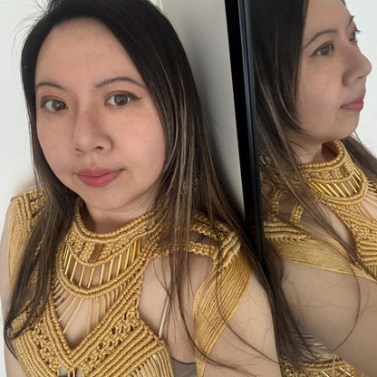 Greek goddess costume: gold festival dress rave outfit