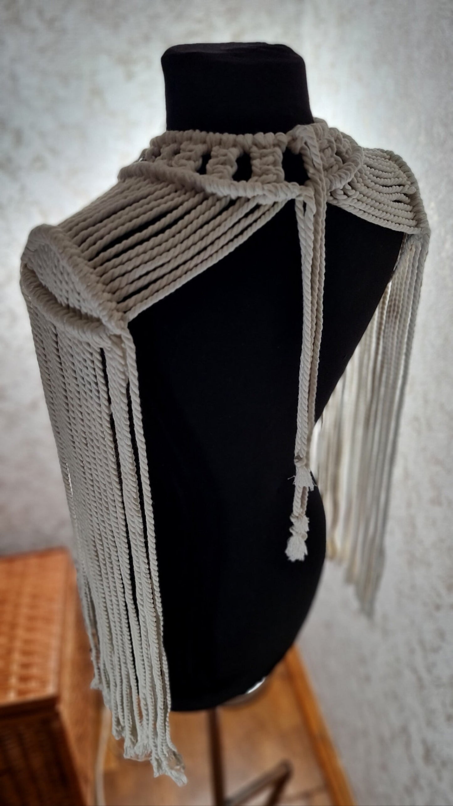 Shoulder epaulettes Trendy Burning Man Vest Cotton Necklace