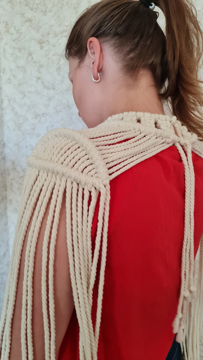 Shoulder epaulettes Trendy Burning Man Vest Cotton Necklace