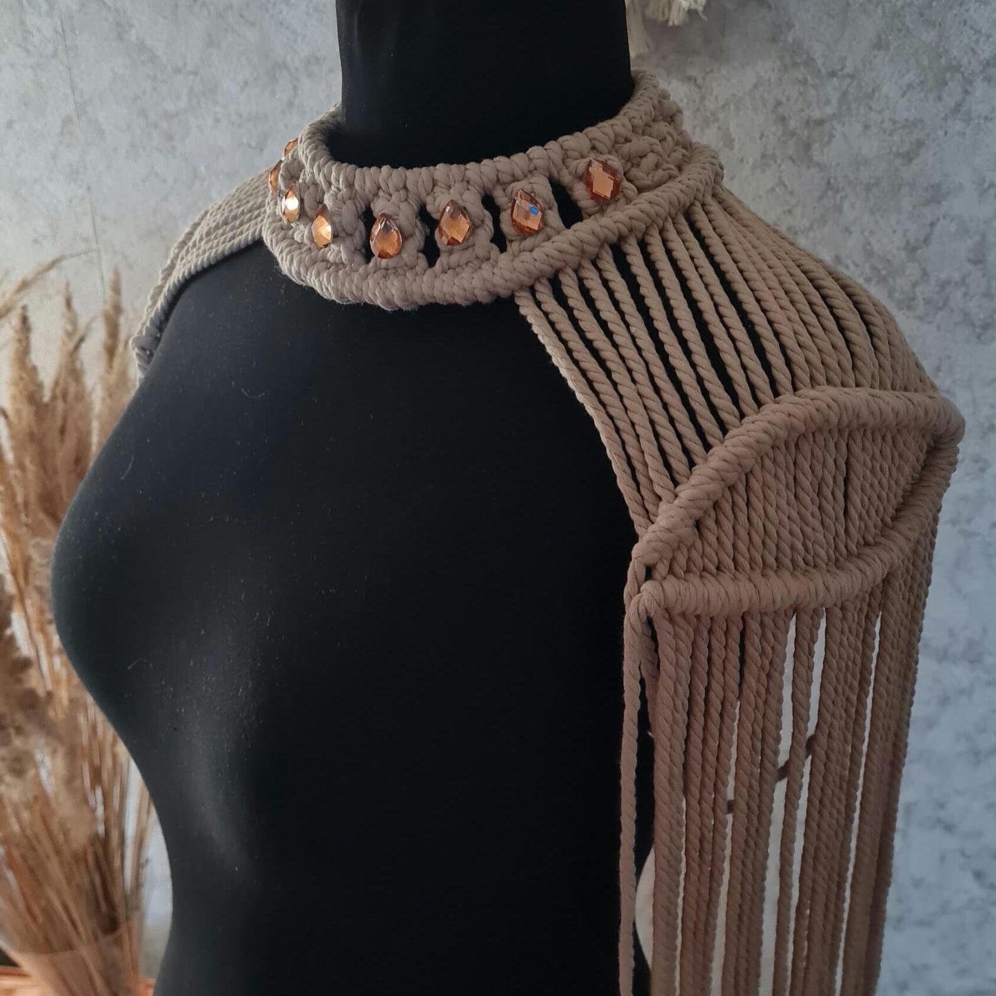 Shoulder epaulettes Trendy Burning Man Vest Cotton Necklace