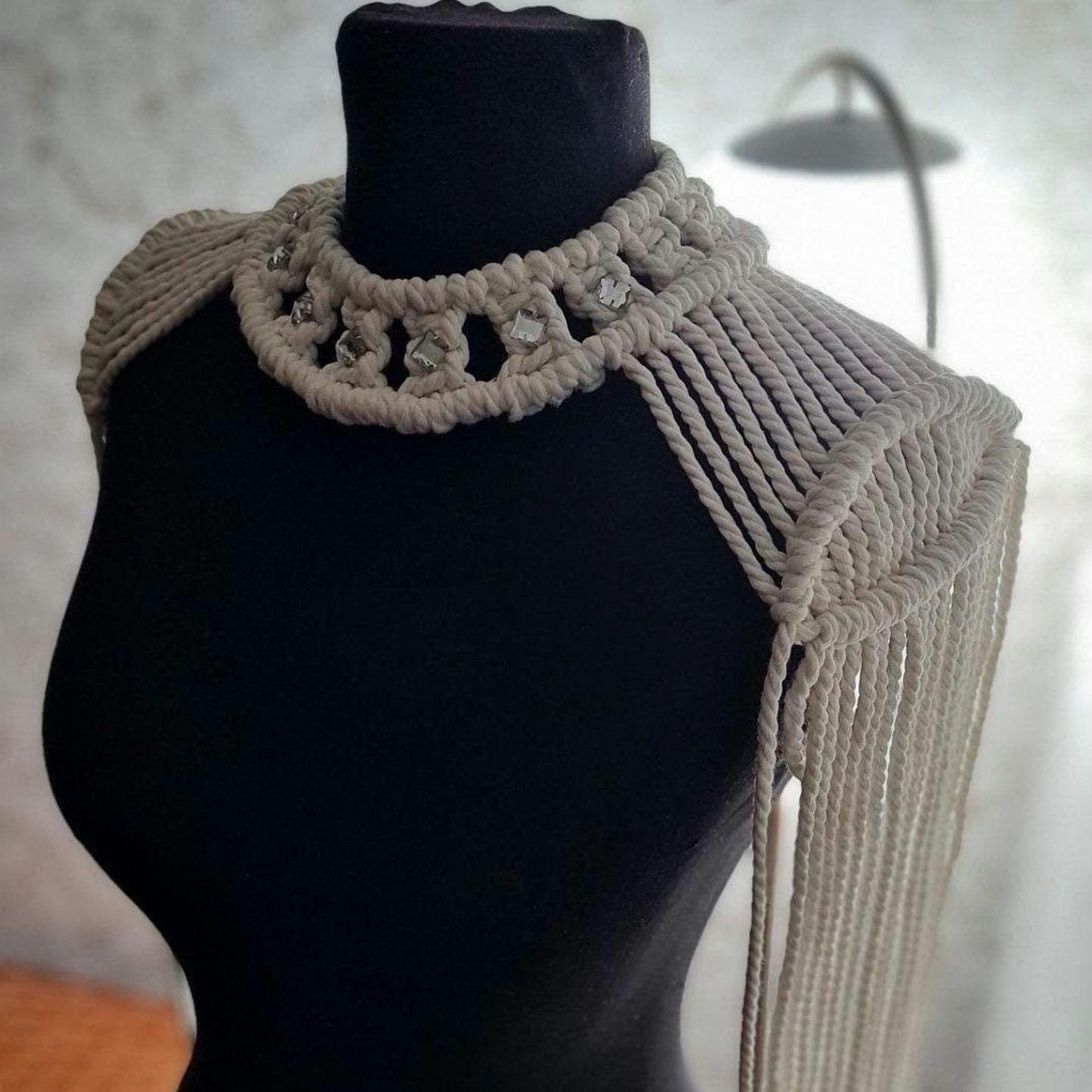 Shoulder epaulettes Trendy Burning Man Vest Cotton Necklace
