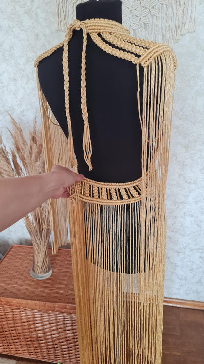 Greek goddess costume: gold festival dress rave outfit