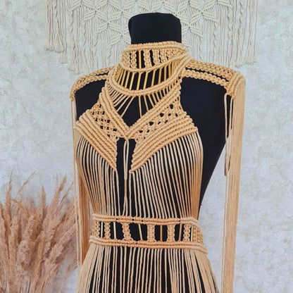 Greek goddess costume: gold festival dress rave outfit
