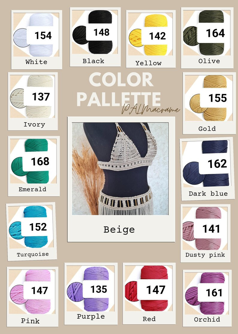 Goddess set Helena: macrame top and short skirt rave outfit