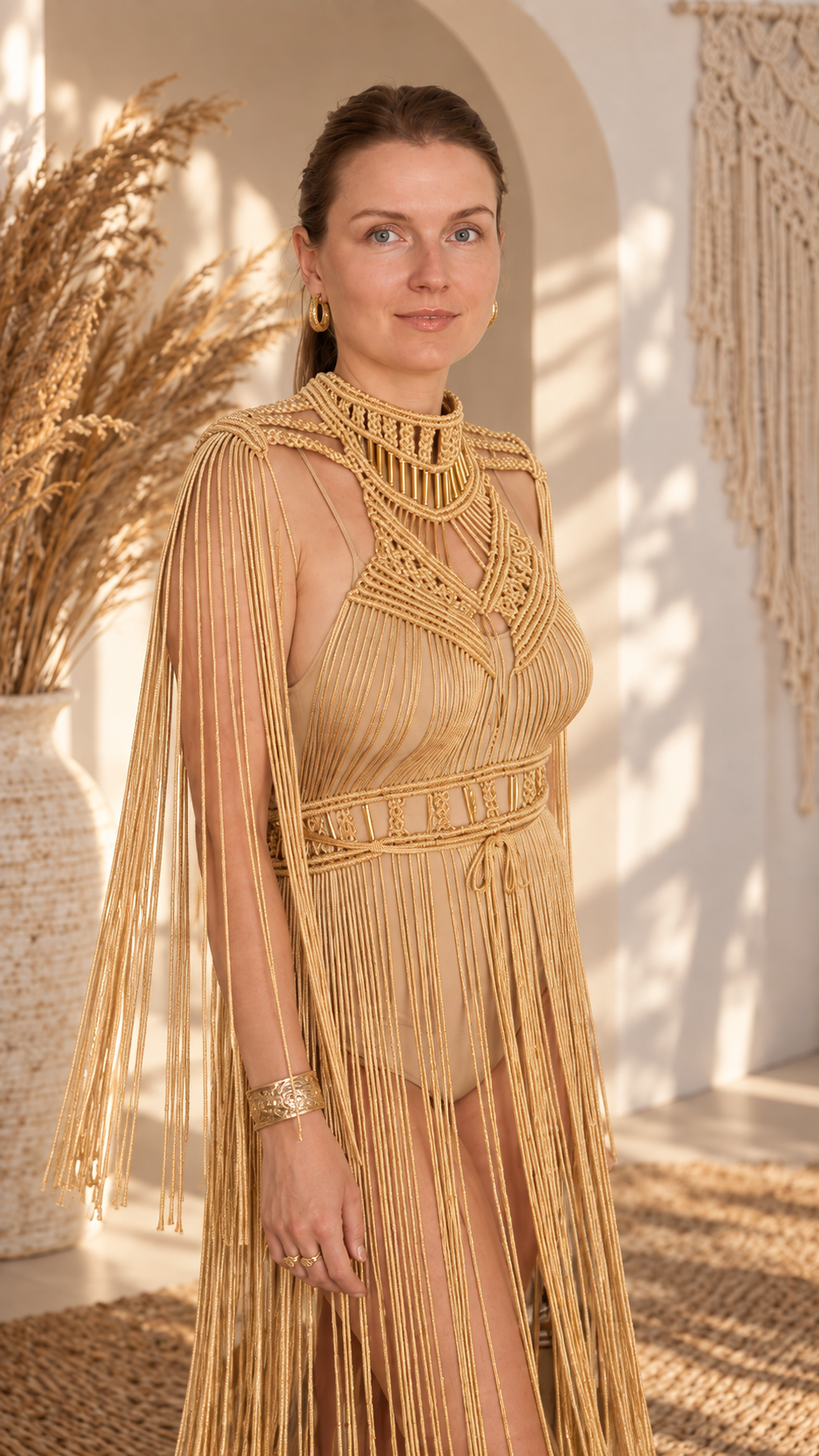 Greek goddess costume: gold festival dress rave outfit